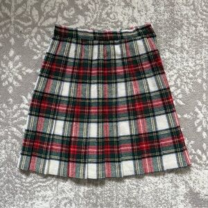 Vintage Wool plaid holiday Christmas mini skirt size XS